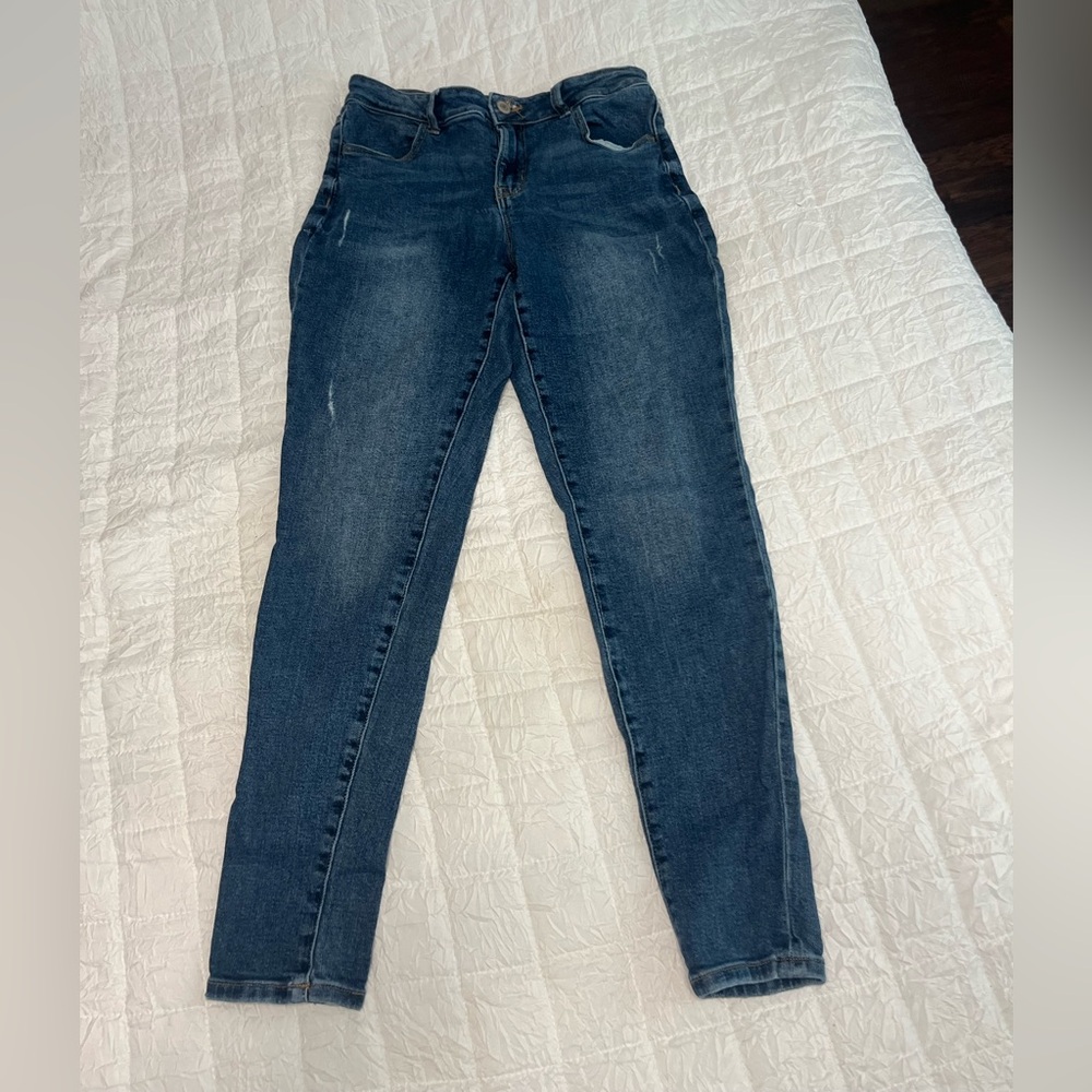 Maurices Blue Skinny Jeans High-Waisted Stretch Denim